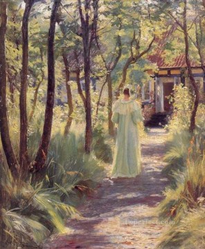 María en el jardín 1895 Peder Severin Kroyer Pinturas al óleo